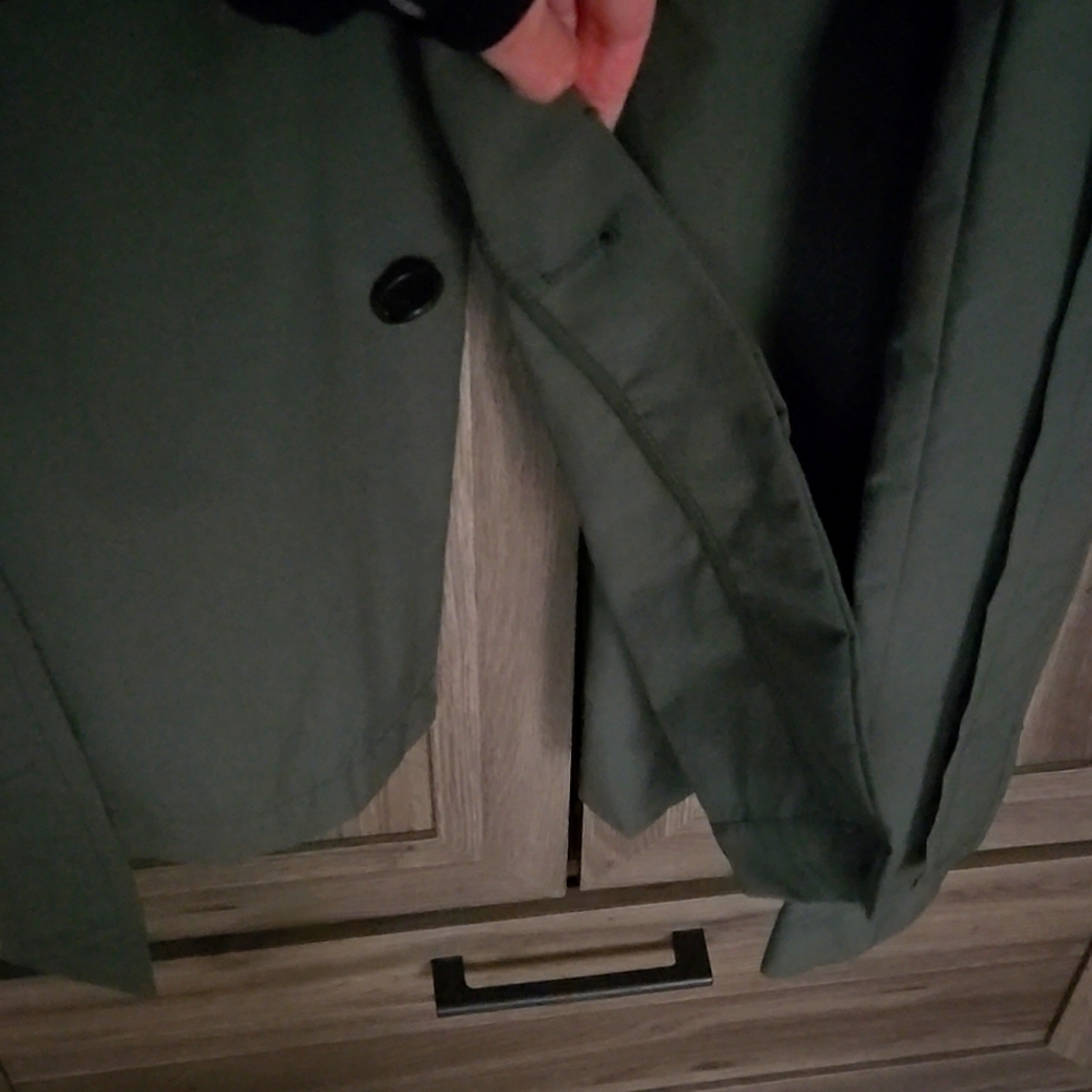 ZARA ARMY GREEN BELTED TRENCH COAT - Picture 7 of 9